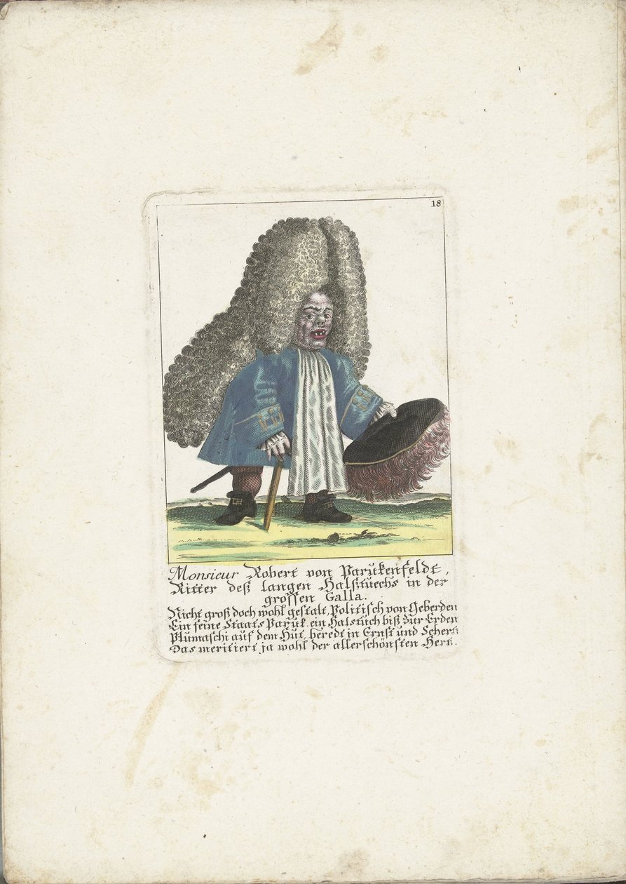 Le nain Robert von Parukenfeldt, ca. 1710 - Martin Engelbrecht (attributed to)