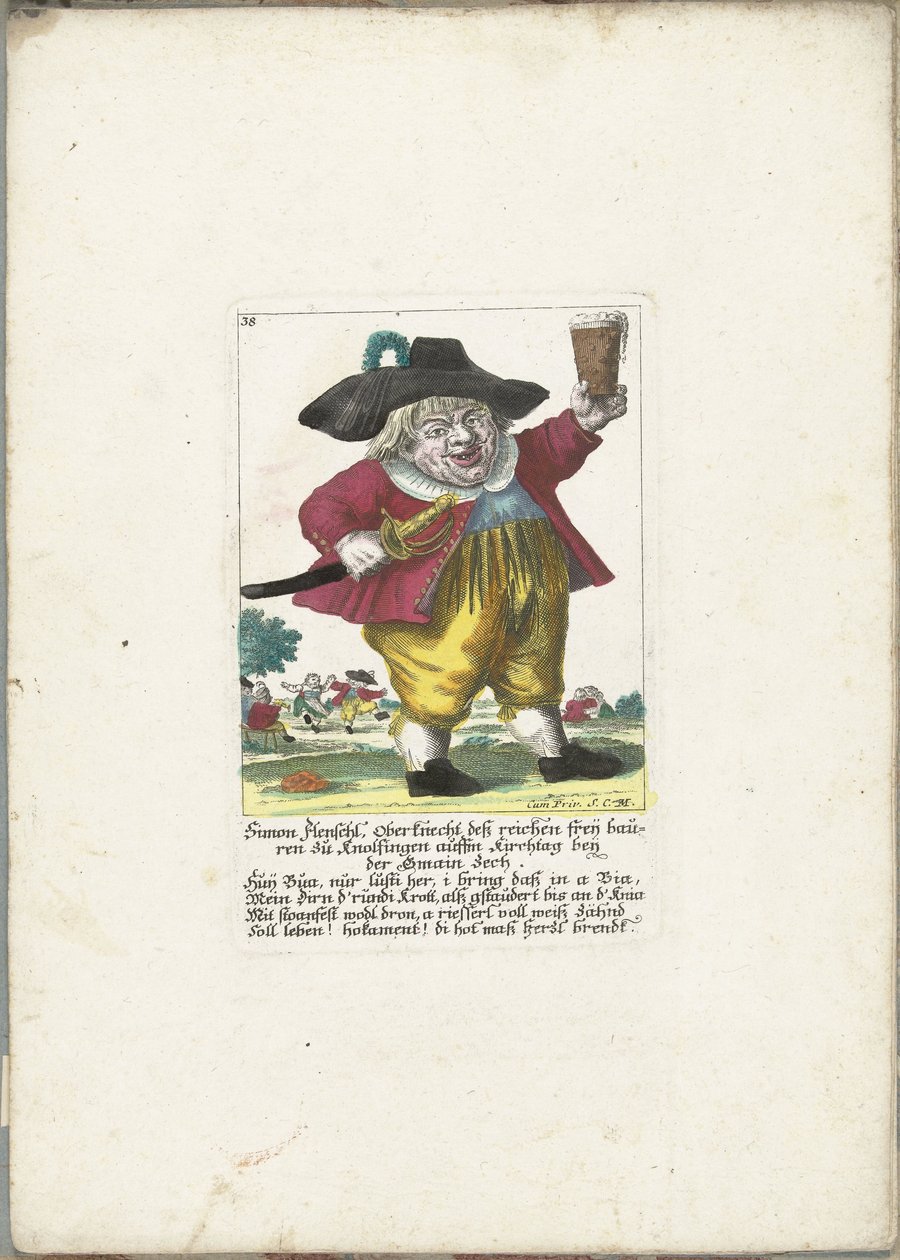 Le nain Simon Flenschl, ca. 1710 - Martin Engelbrecht (attributed to)