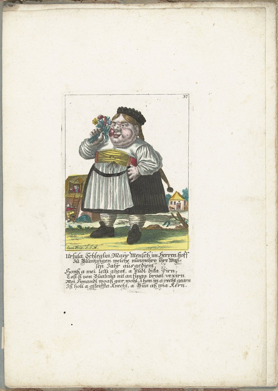 La naine Ursula Schleglin, vers 1710 - Martin Engelbrecht (attributed to)