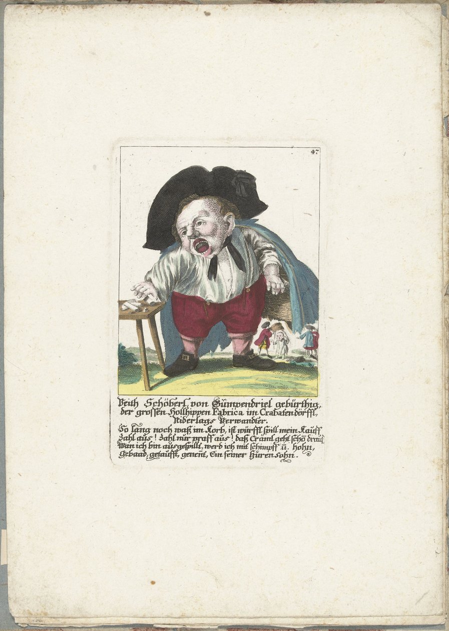 Le nain Veith Schöberl von Gümpendriel, vers 1710 - Martin Engelbrecht (attributed to)