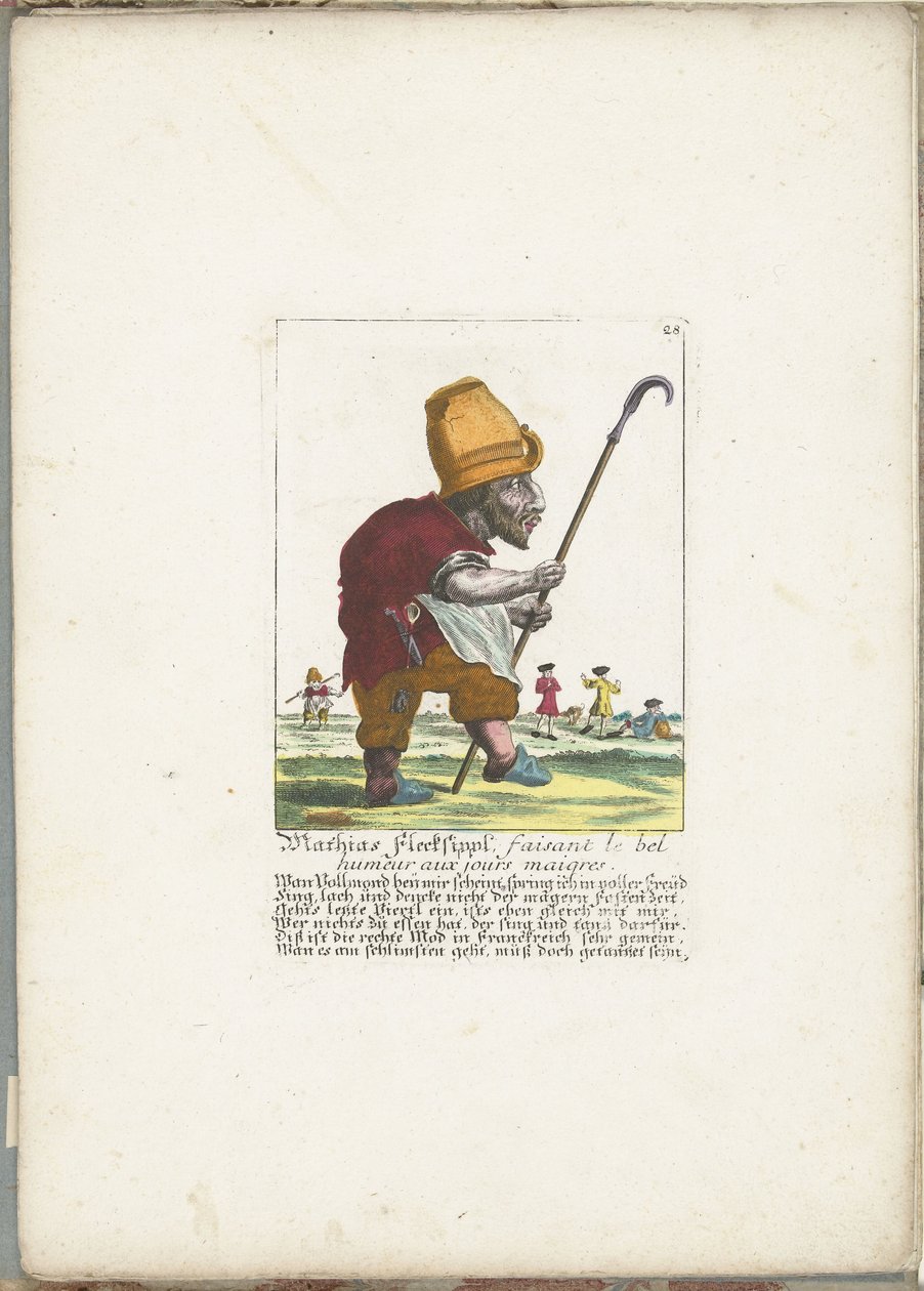 Le joyeux nain Mathias Flecksippl, vers 1710 - Martin Engelbrecht (attributed to)