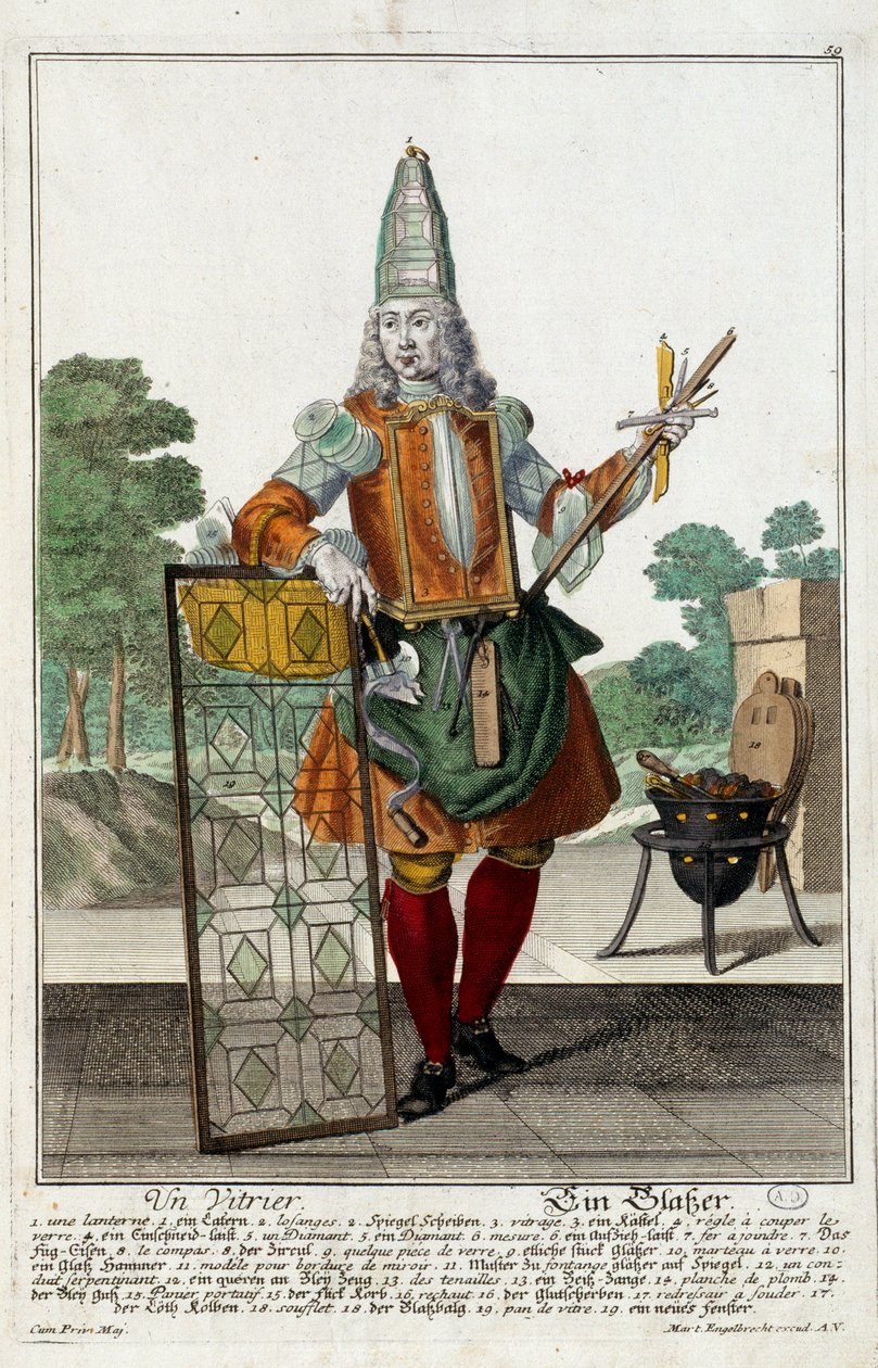 Un vitrier, gravure de Martin Engelbrecht - Martin Engelbrecht