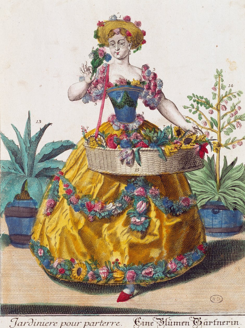 Jardinier, gravure de Assemblage des nouveau manouvries habilles par Martin Engelbrecht, Allemagne - Martin Engelbrecht