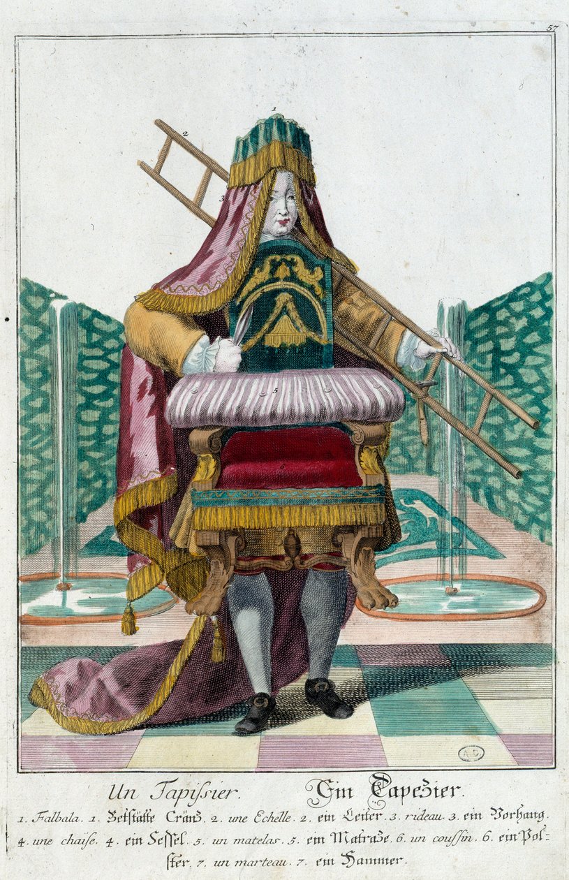 Métier : une tapisserie. Gravure de Martin Engelbrecht - Martin Engelbrecht
