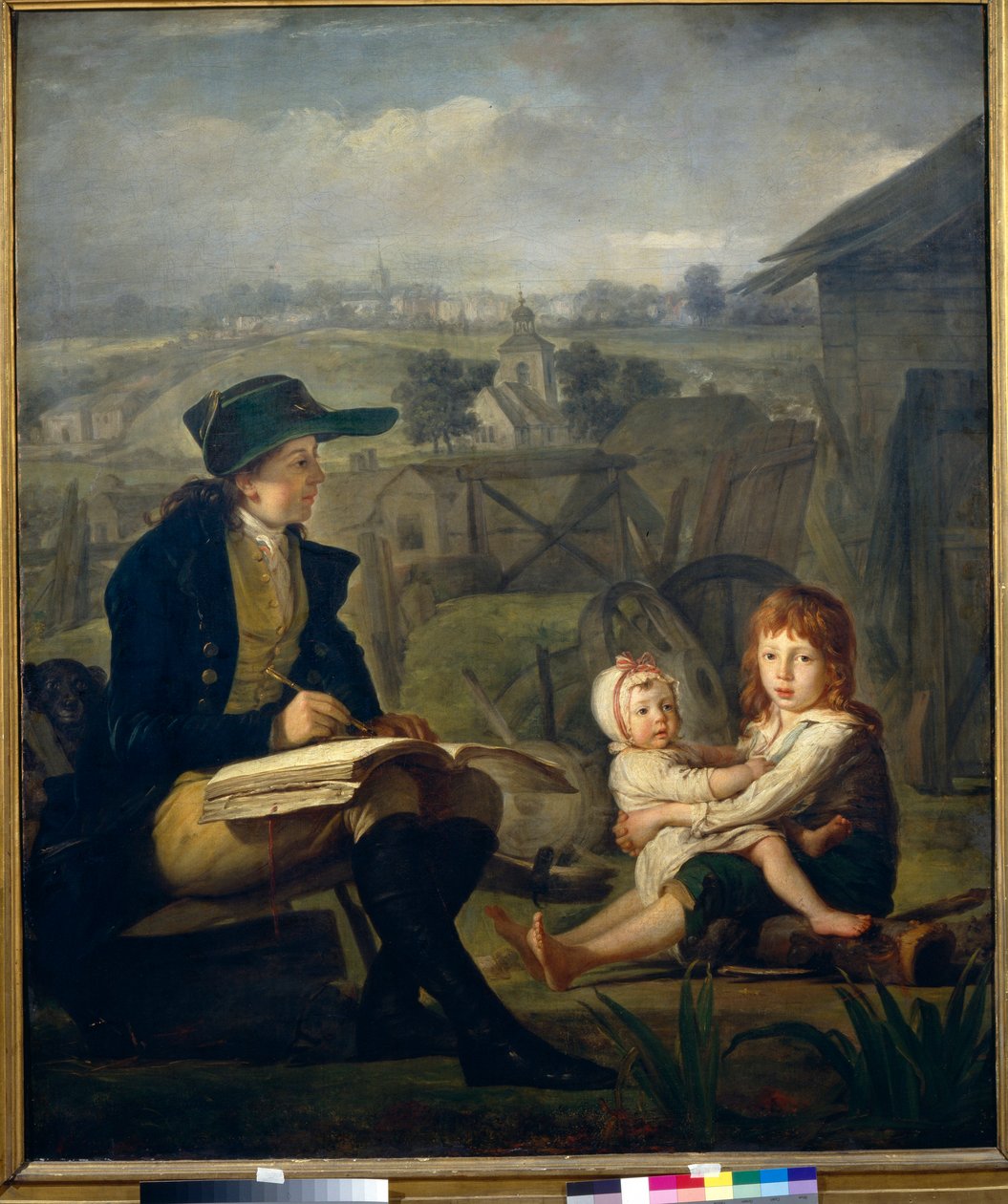 Werther dessinant des enfants, illustration du roman "Les Souffrances du jeune Werther" de Johann Wolfgang von Goethe - Martin Ferdinand Quadal