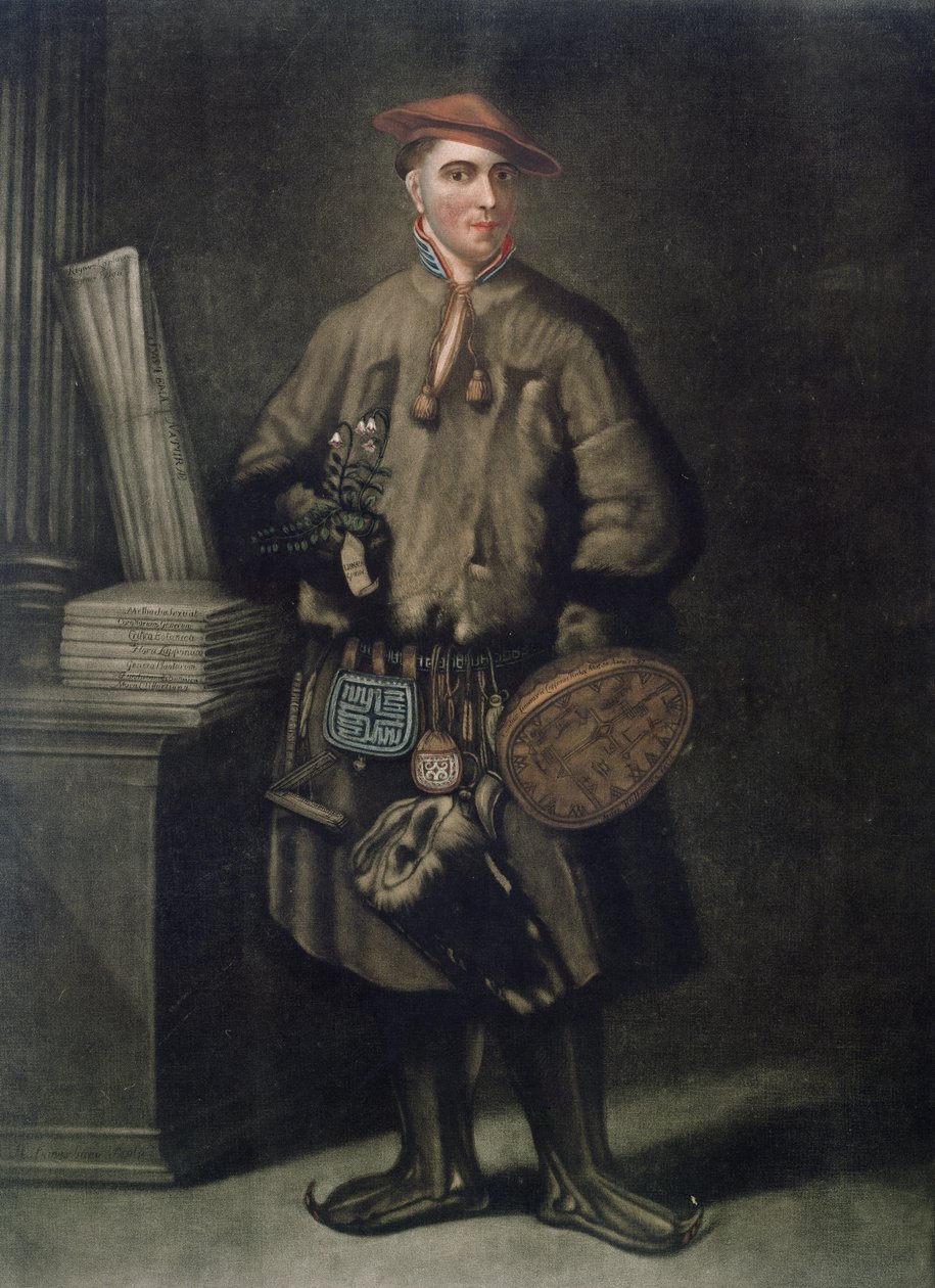Carolus Linnaeus (1707-78) en costume lapon, gravé par Henry Kingsbury, publié en 1805 - Martin Hoffman