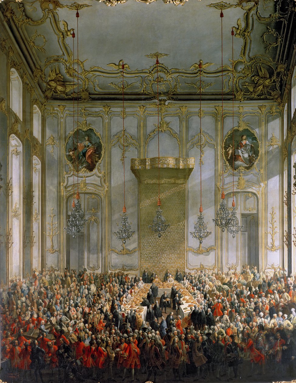 Banquet de cour dans la grande antichambre du palais de la Hofburg, Vienne - Martin II Mytens or Meytens