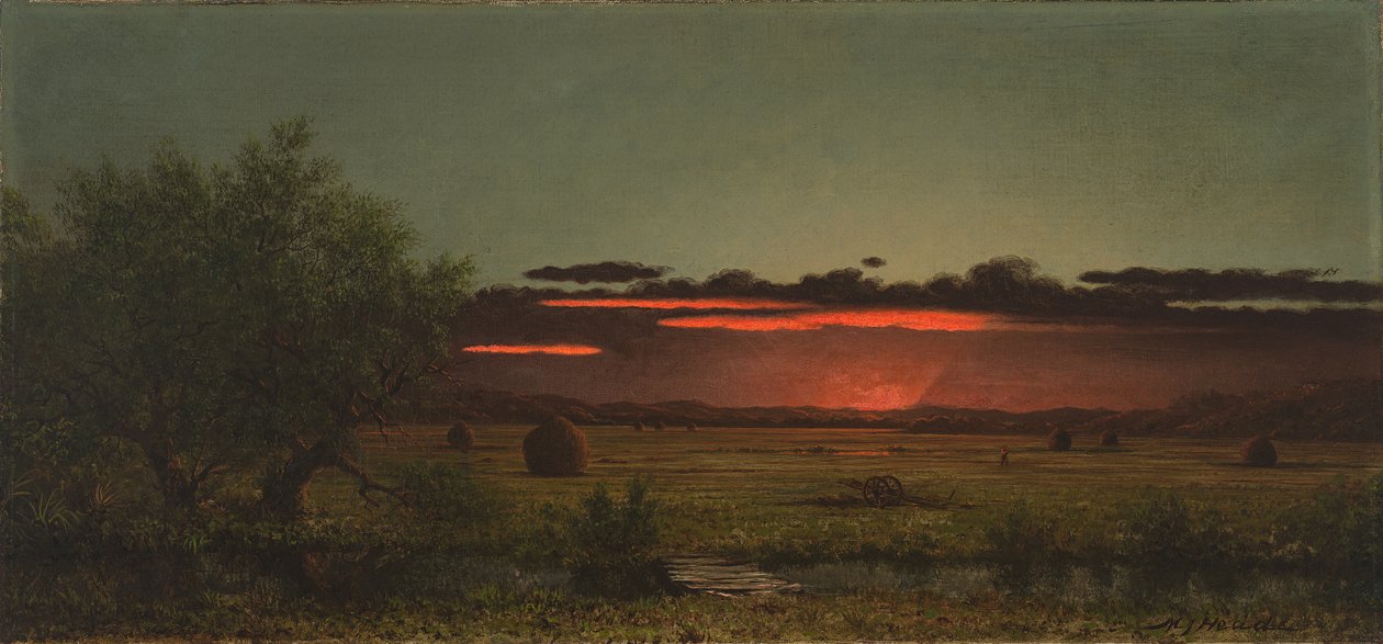 Prairies du New Jersey au coucher du soleil - Martin Johnson Heade