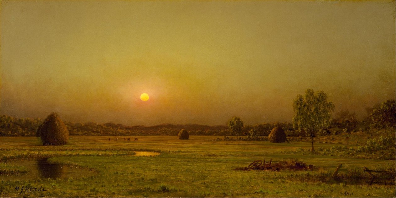 Coucher de soleil sur le marais, Newburyport, Massachusetts - Martin Johnson Heade