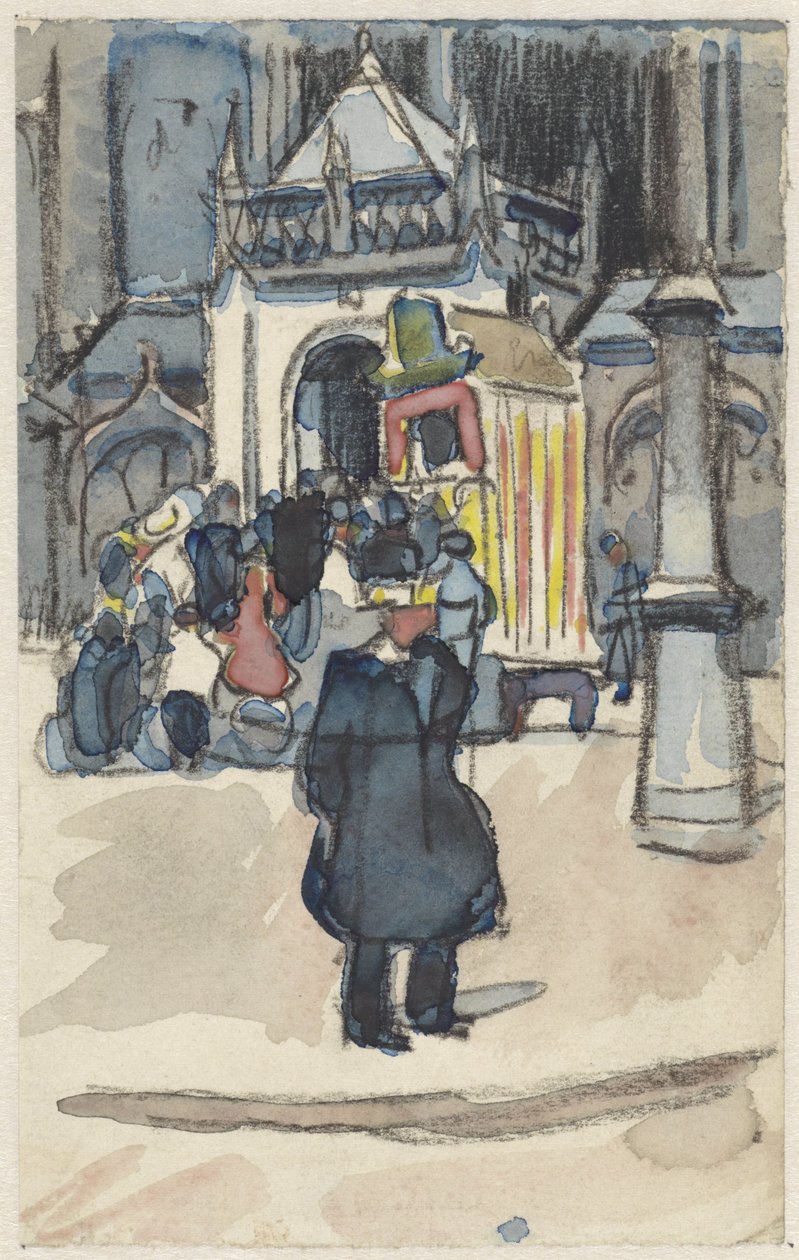 Théâtre de marionnettes sur la place du Dam, devant la Nieuwe Kerk - Martin Monnickendam