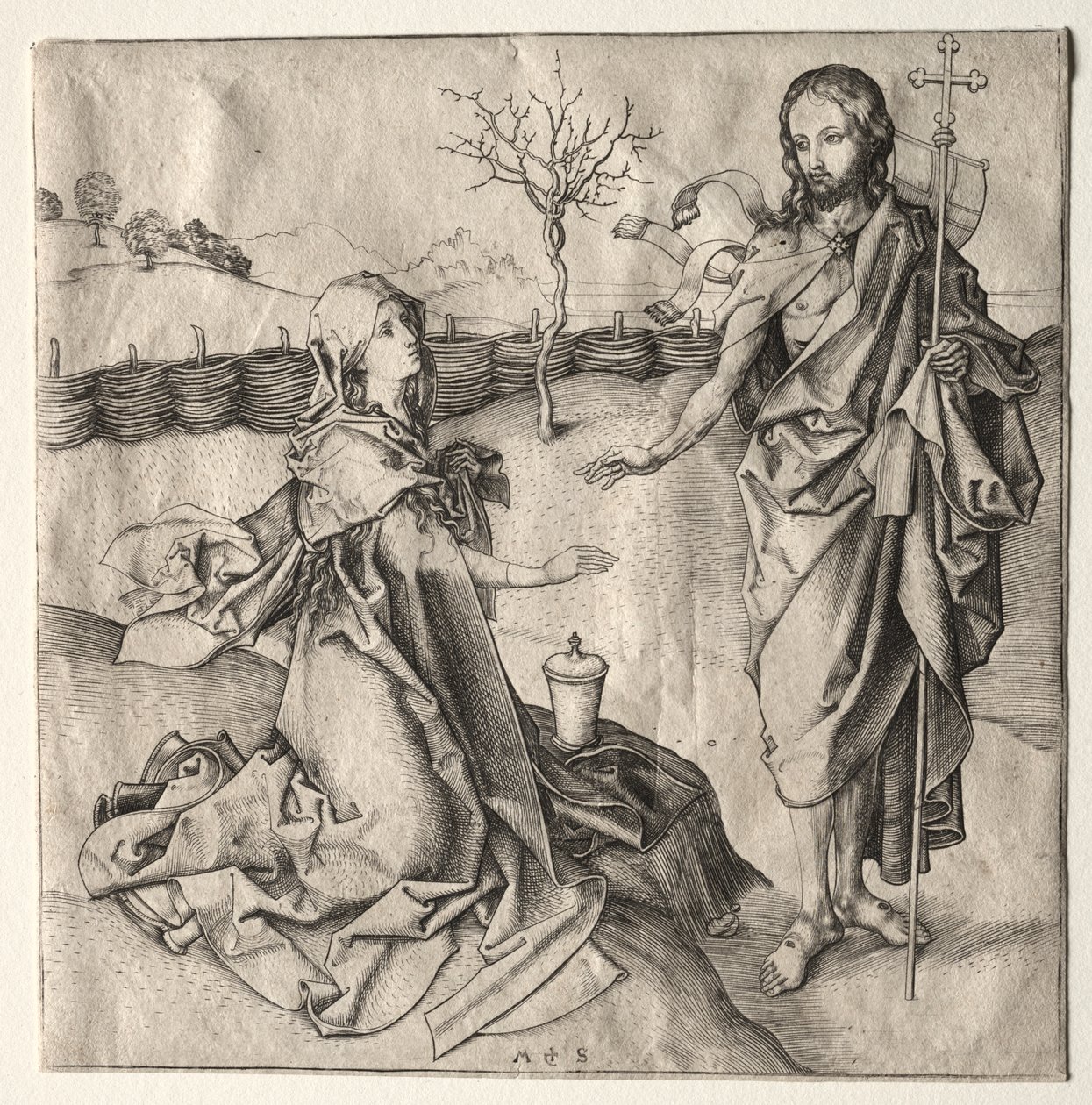 Le Christ apparaissant à Madeleine - Martin Schongauer