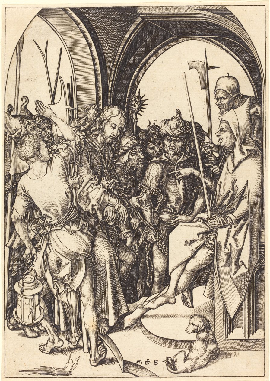 Le Christ devant Anne - Martin Schongauer