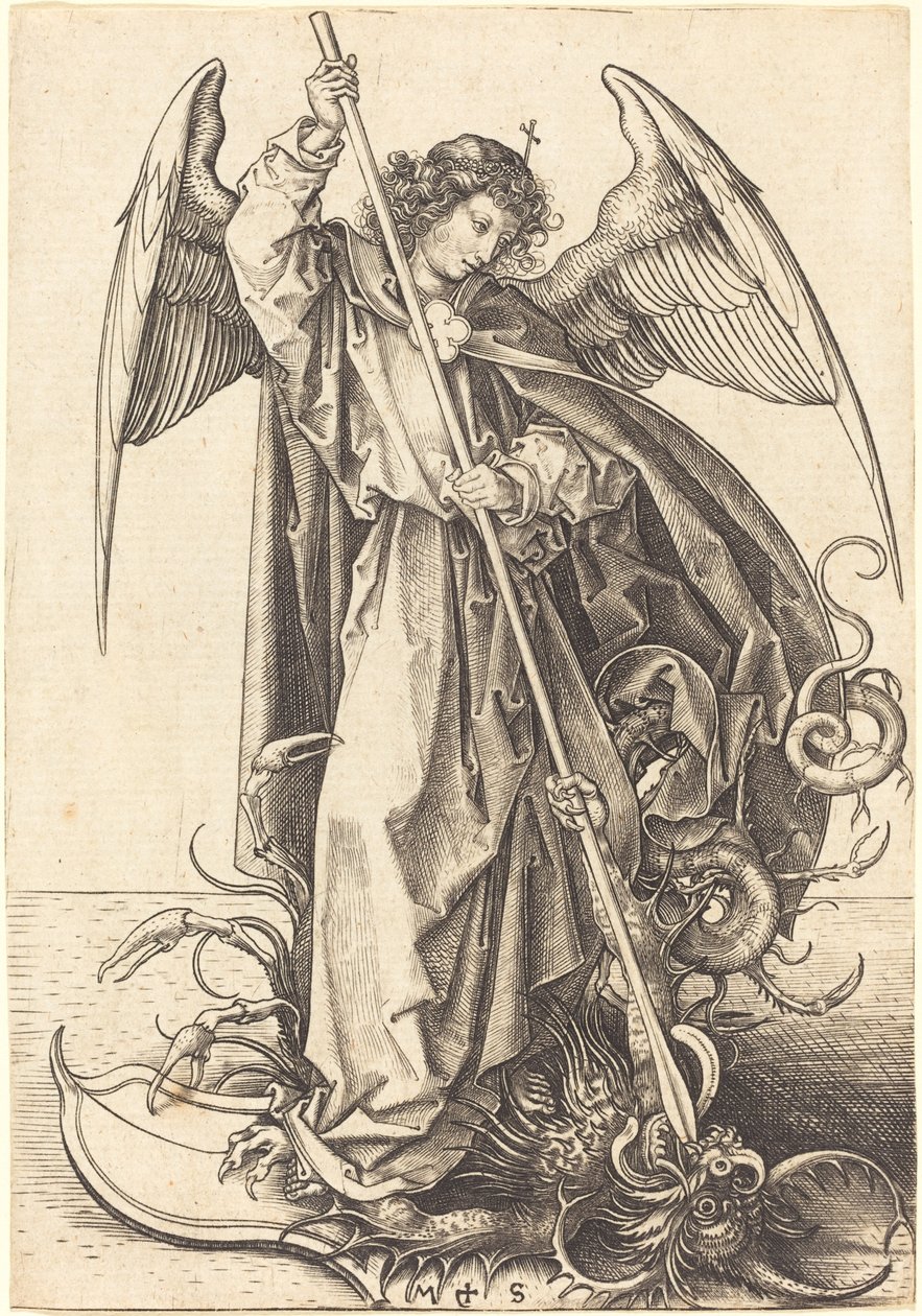 Saint Michel terrassant le dragon - Martin Schongauer