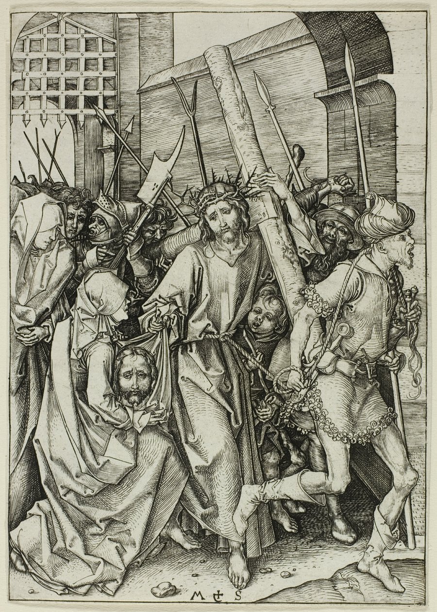 Le portement de la croix, de La Passion - Martin Schongauer