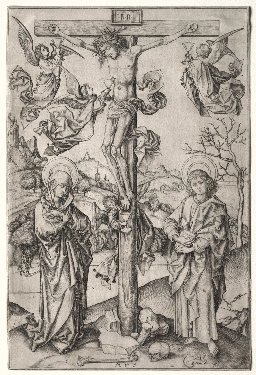 La Crucifixion avec quatre anges - Martin Schongauer