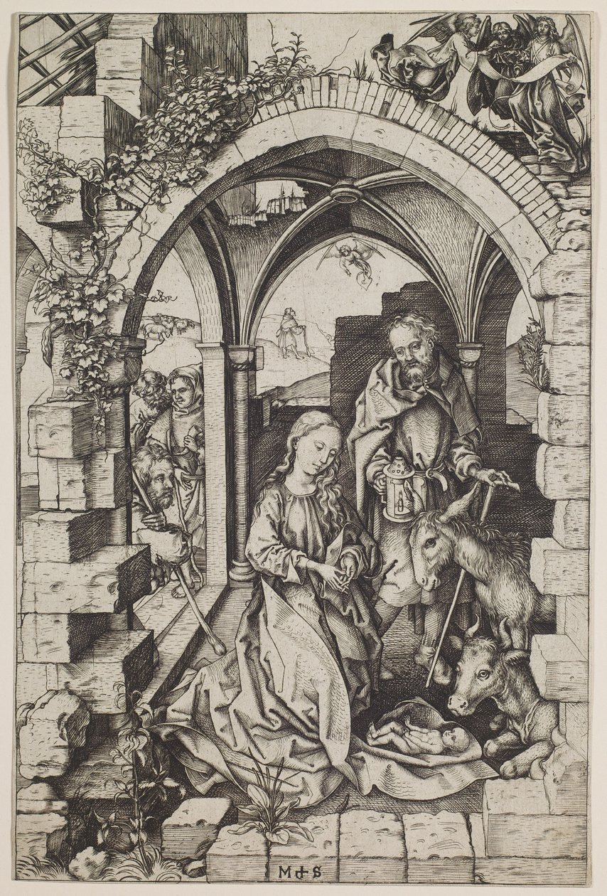 La Nativité, vers 1471-73 (gravure) - Martin Schongauer