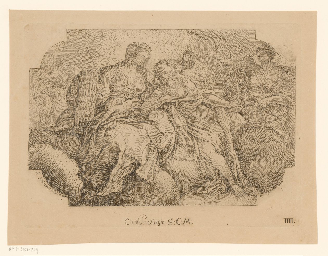 Allégories féminines de la paix, de la justice et de l