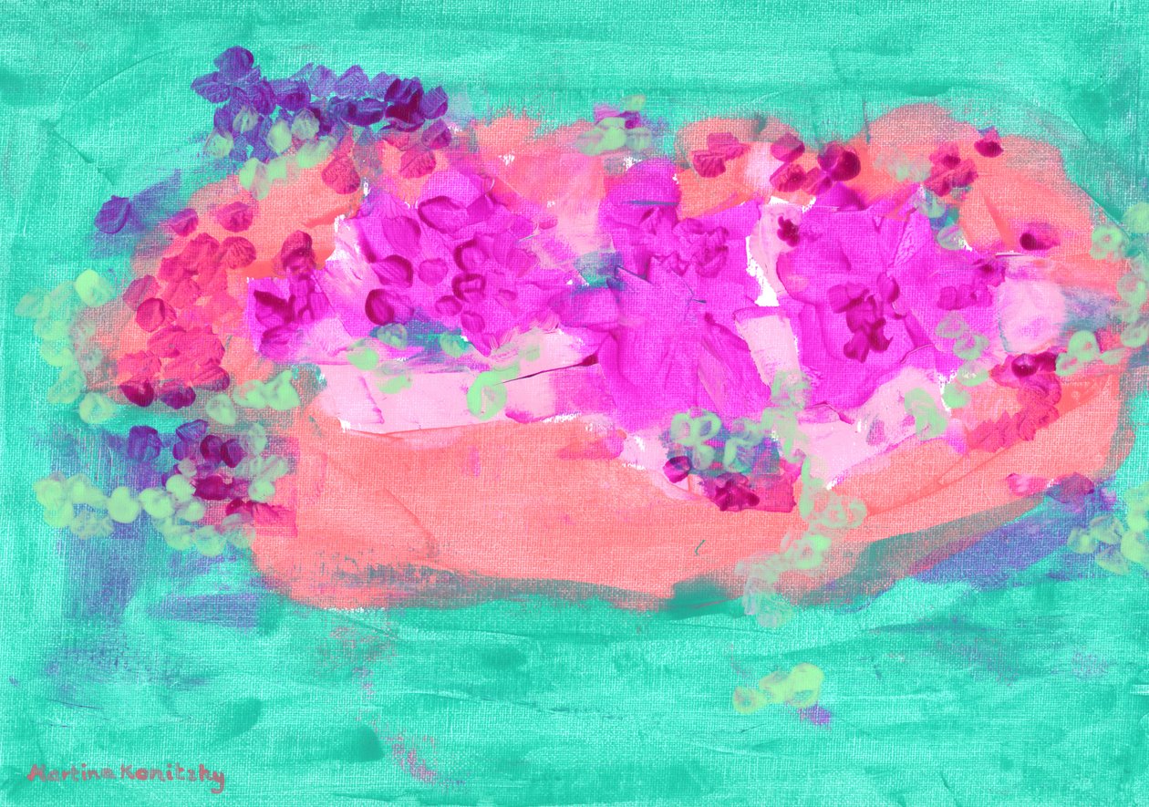 Panier de fleurs avec des roses - Martina Konitzky