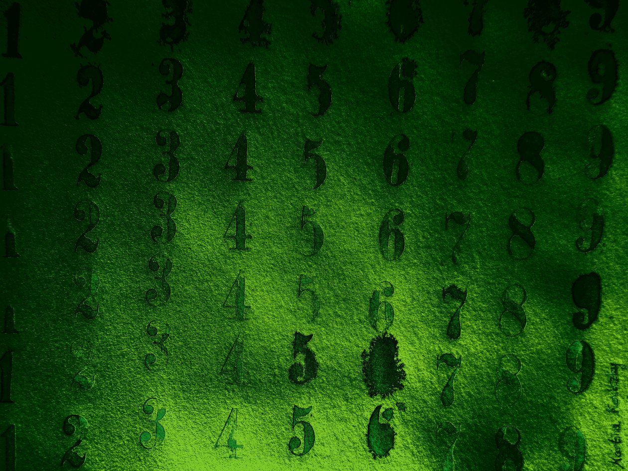 Timbre chiffres vert - Martina Konitzky