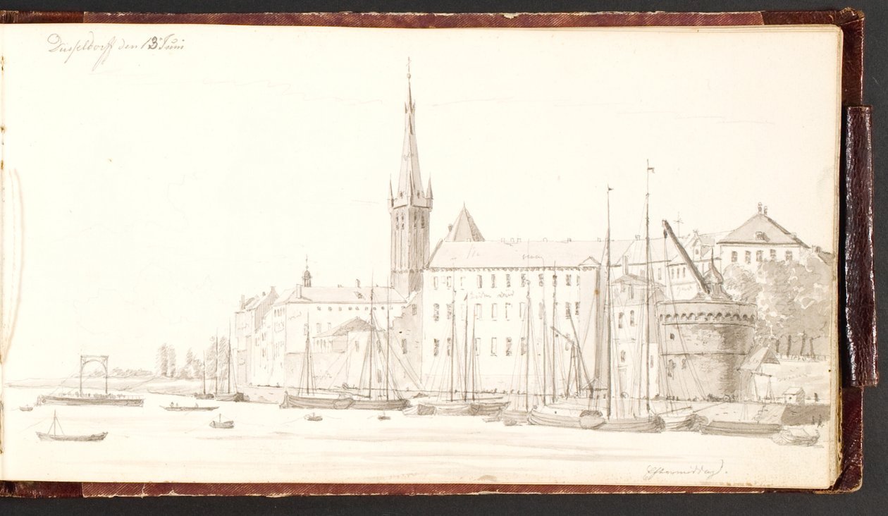 Düsseldorf vue depuis le Rhin - Martinus Rørbye