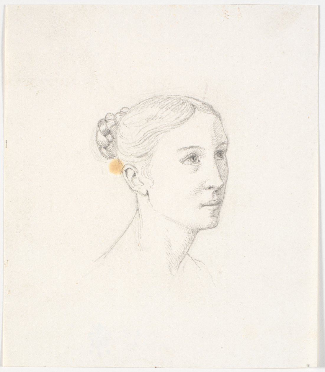 Tête de femme de profil aux trois quarts, tournée vers la droite - Martinus Rørbye