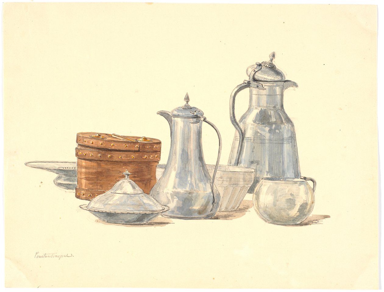 Récipients et cruches turcs - Martinus Rørbye