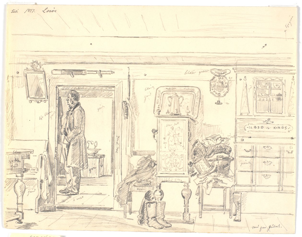 Maison paysanne avec homme debout, Læsø - Martinus Rørbye