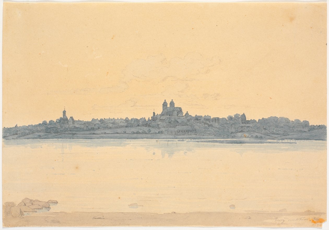 Viborg vue depuis Asmild Klosterhave près de Søndersø - Martinus Rørbye