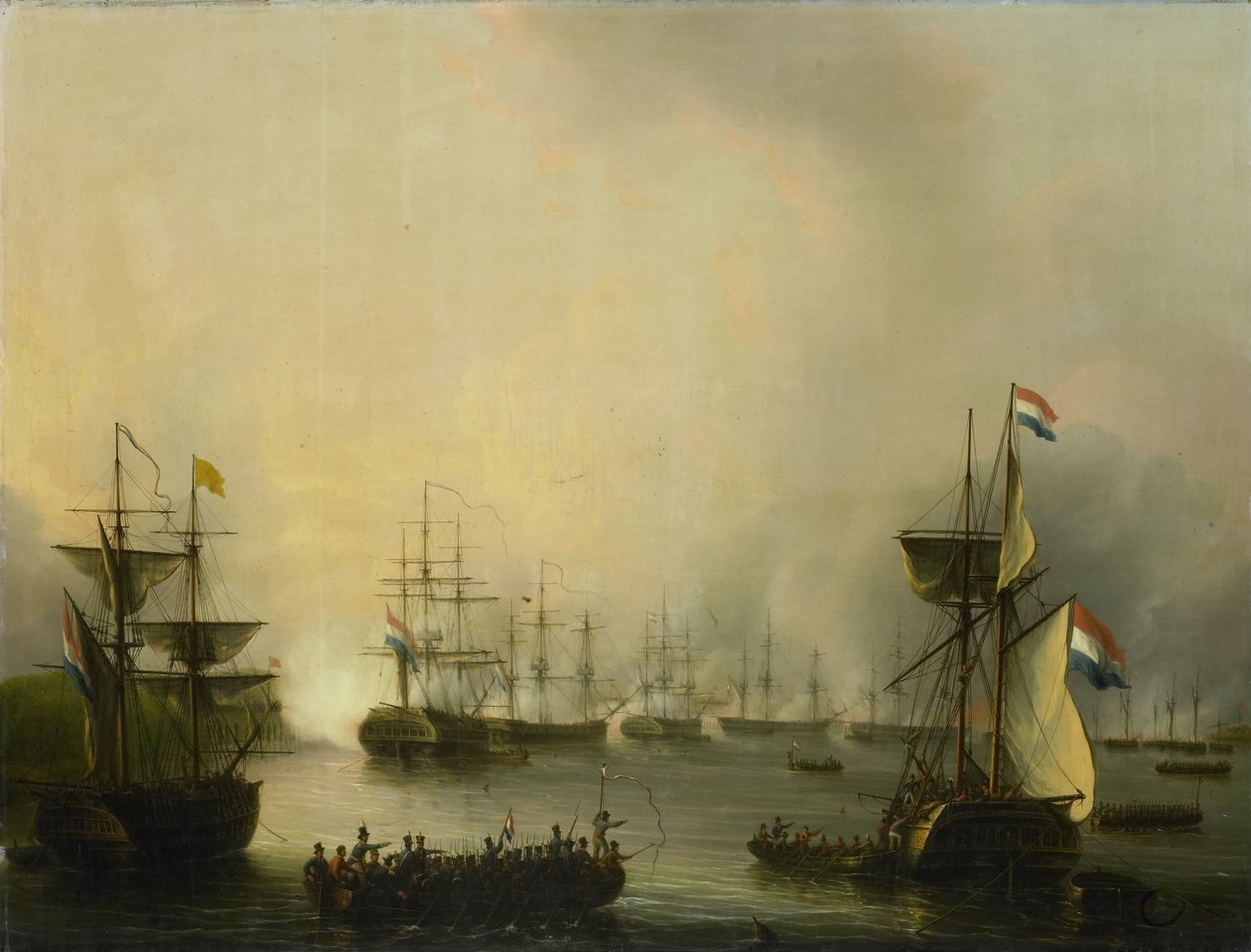Le bombardement de Palembang, Sumatra, 24 juin 1821 - Martinus Schouman