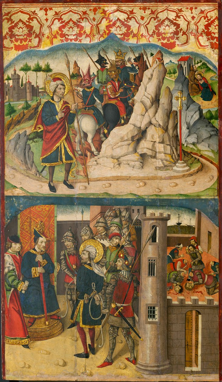 Saint Christophe Rencontre Satan ; Saint Christophe devant le Roi de Lycie - Martín de Soria