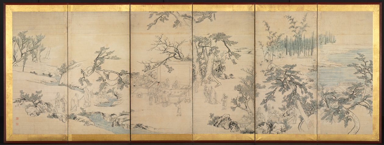 Rassemblement littéraire dans le Pavillon des Orchidées, fin des années 1700 - Maruyama Okyo