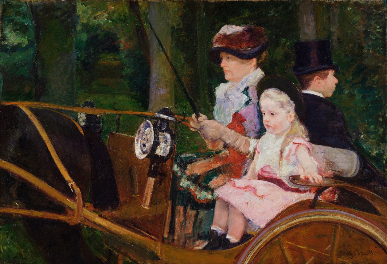 Une femme et une fille conduisant - Mary Cassatt