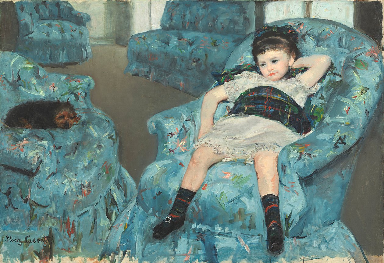 Petite fille dans un fauteuil bleu, 1878 - Mary Cassatt