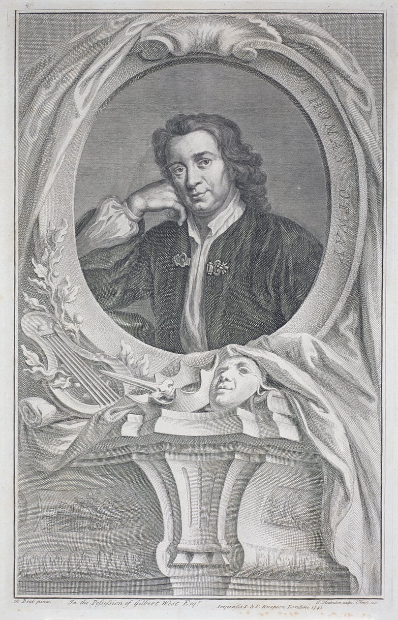 Portrait de Thomas Otway (1652-85) gravé par Jacobus Houbraken (1698-1780) - Mary (after) Beal
