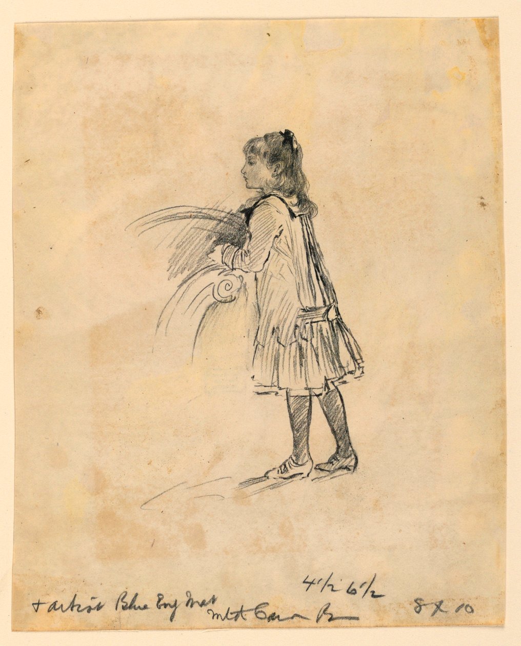Dessin, Marian Hague enfant, 1883 - Mary A. Hallock Foote