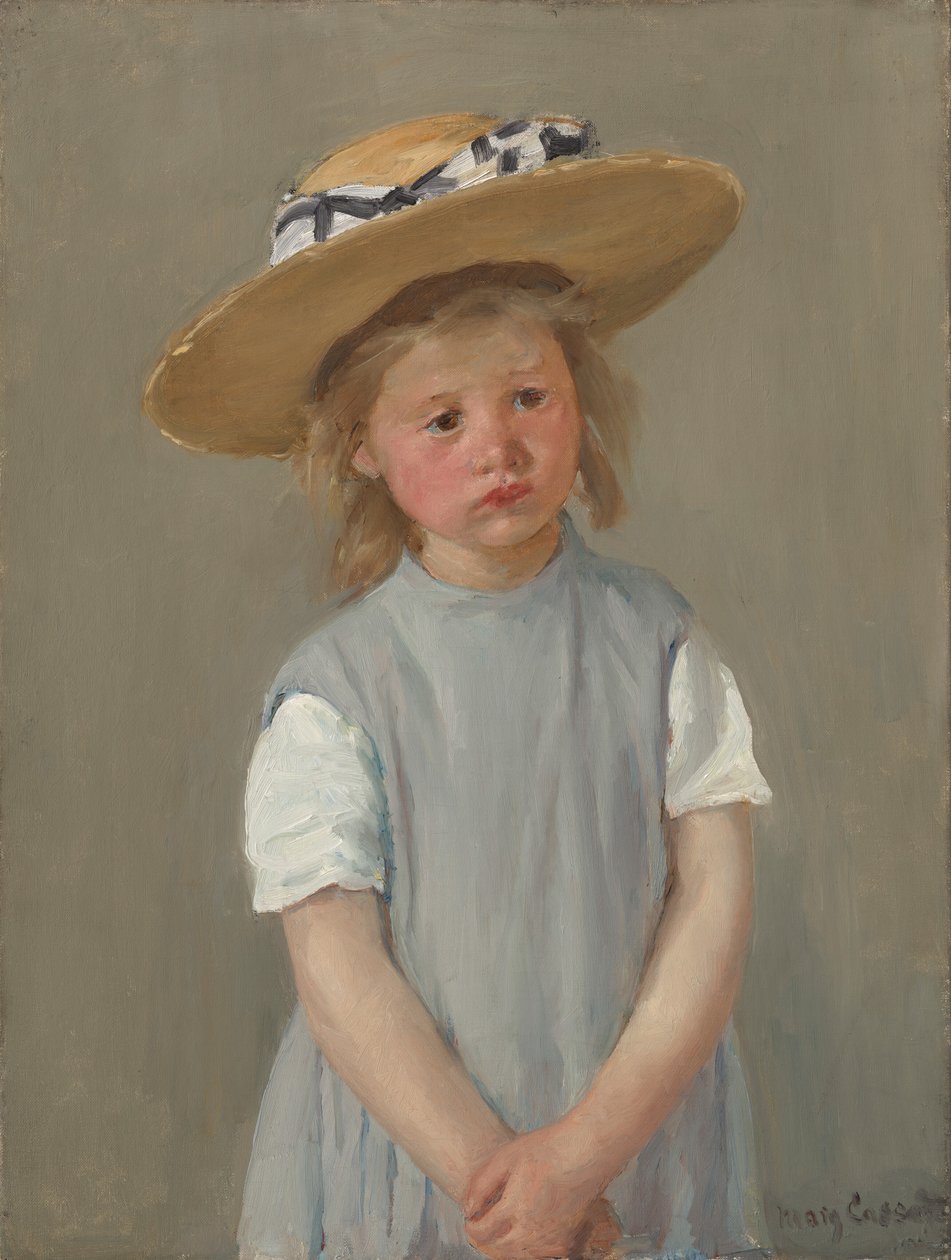Un enfant avec un chapeau de paille - Mary Cassatt