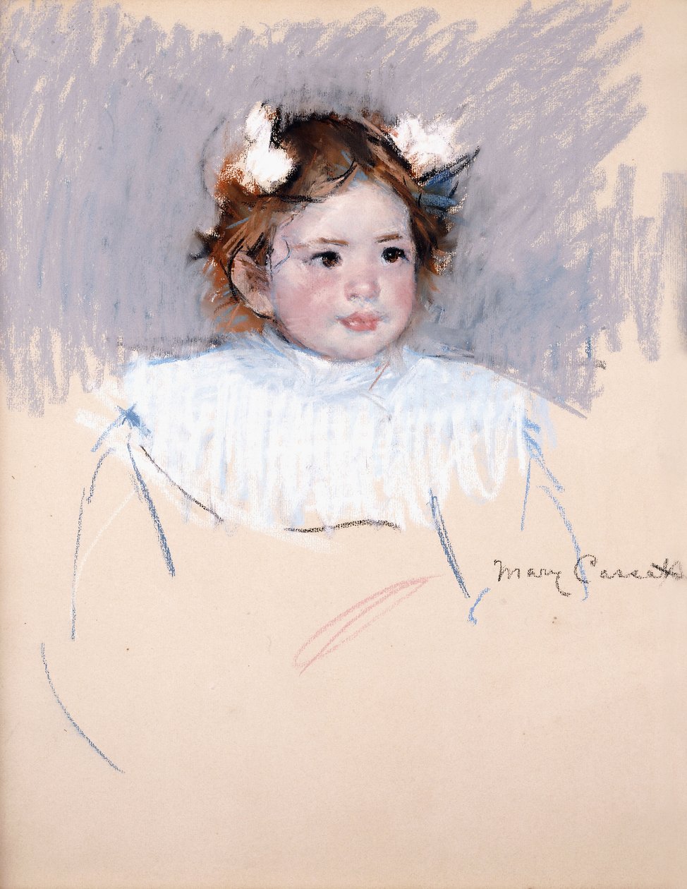 Ellen avec des nœuds dans les cheveux, regardant à droite, 1899 - Mary Cassatt