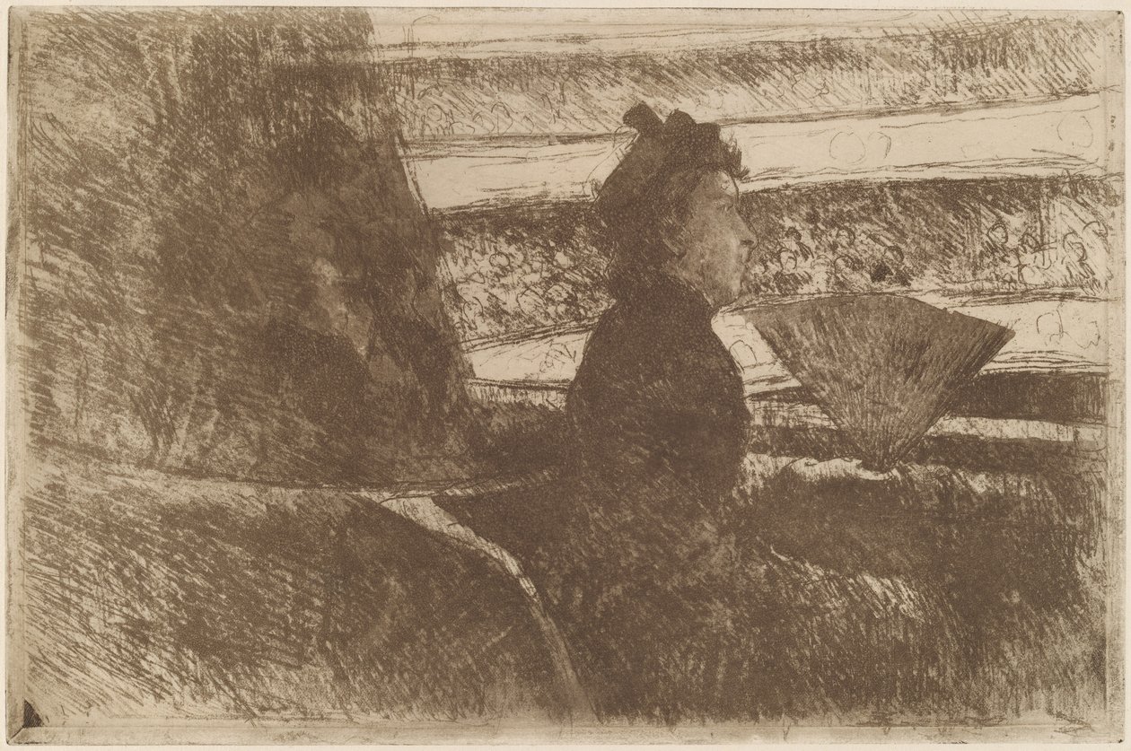 Dame en noir, dans une loge, face à droite - Mary Cassatt