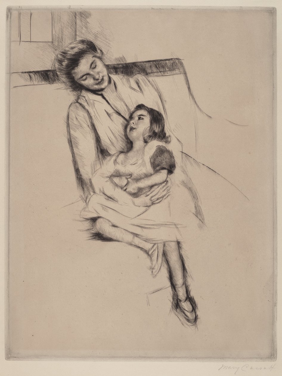 Reine et Margot assises sur un canapé n° 2, vers 1902 - Mary Cassatt
