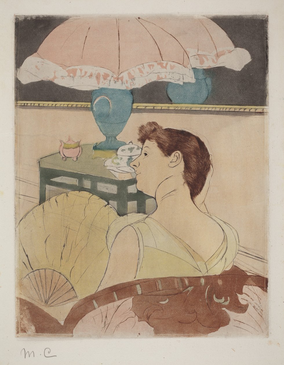 La lampe - Mary Cassatt