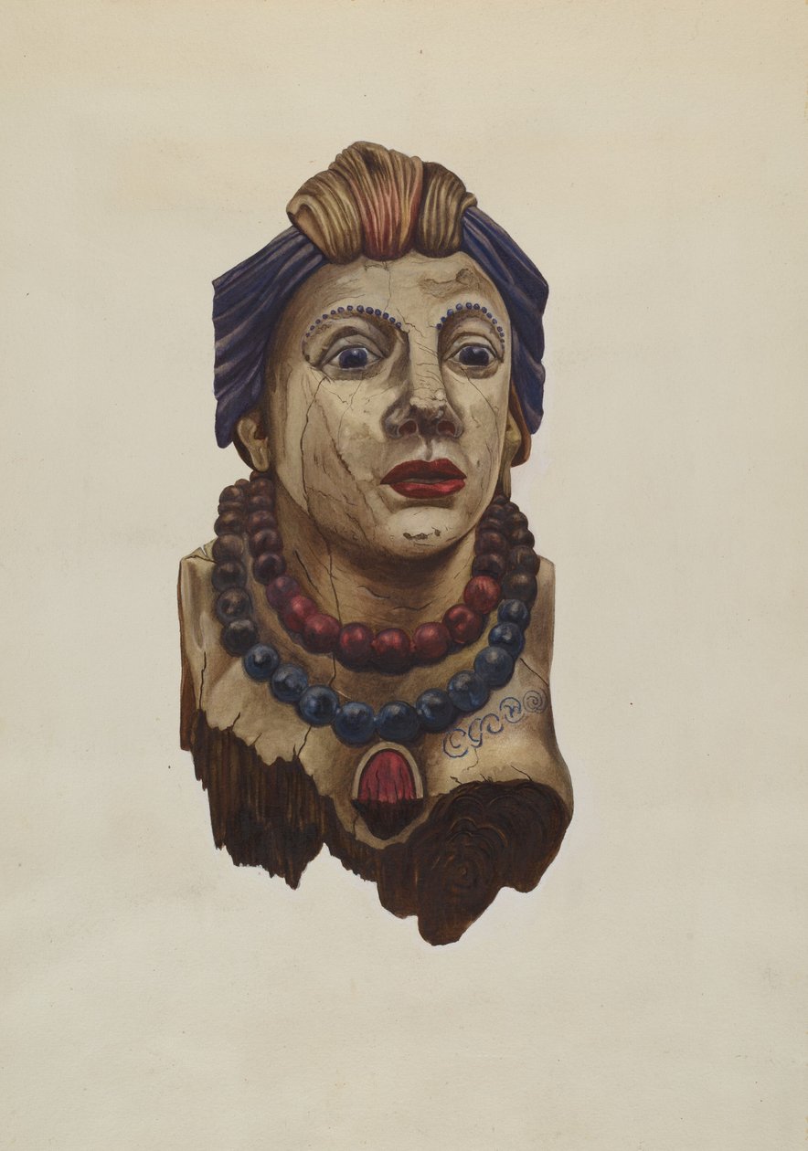 Figure de proue de princesse indienne, vers 1938 - Mary E Humes