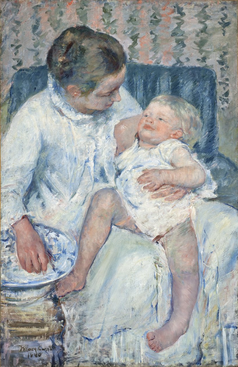 Mère sur le point de laver son enfant endormi - Mary Stevenson Cassatt