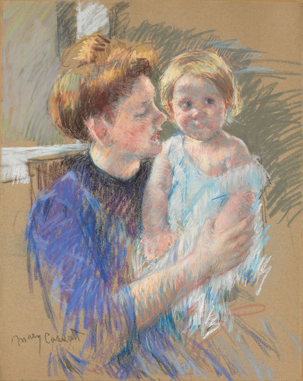 Mère en violet tenant son enfant, vers 1914 - Mary Cassatt