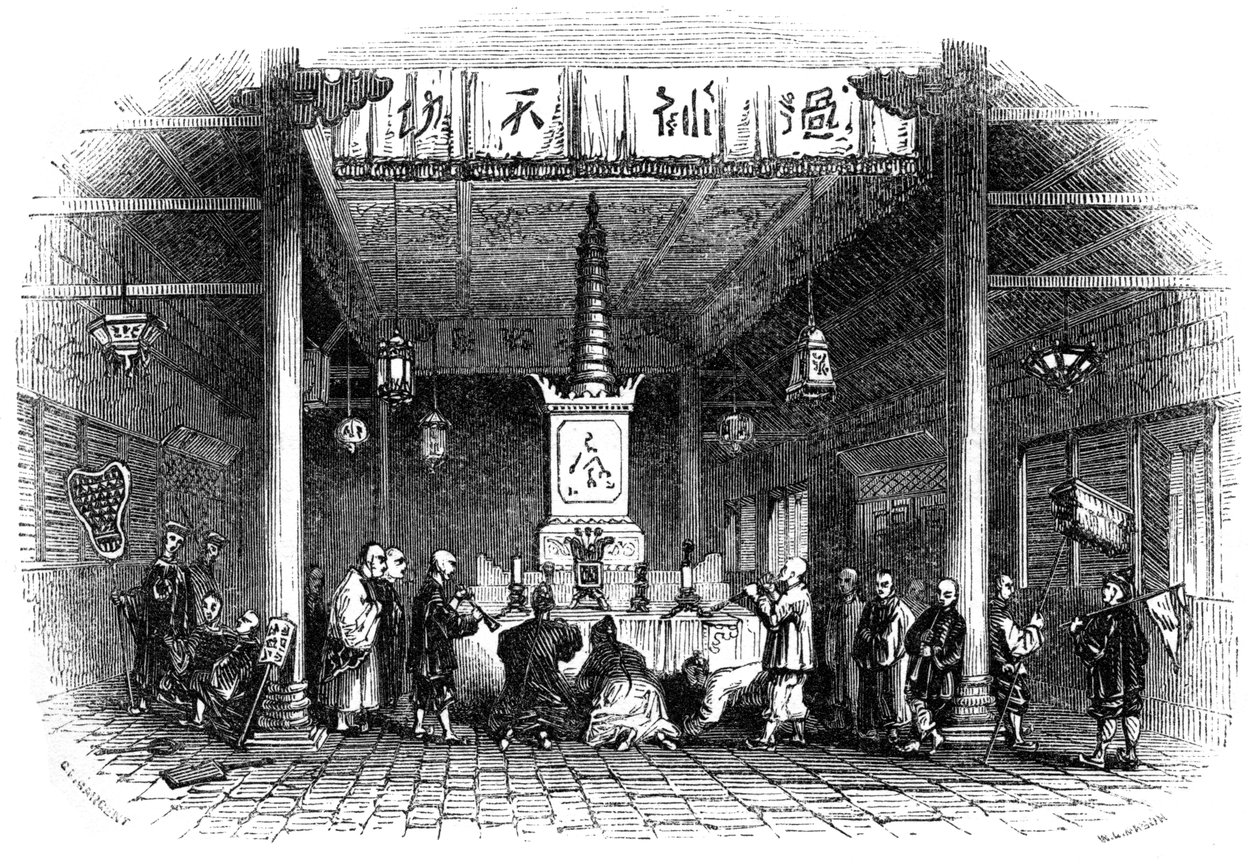 Temple bouddhiste, Chine, 1847 - Mason