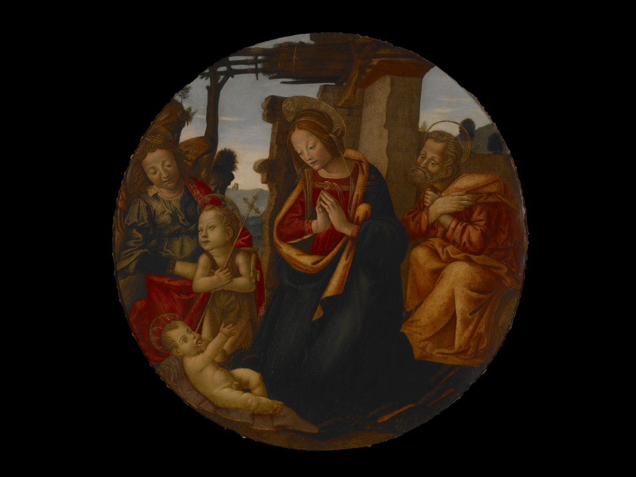 La Sainte Famille avec Saint Jean-Baptiste et un ange - Master of Naumburg
