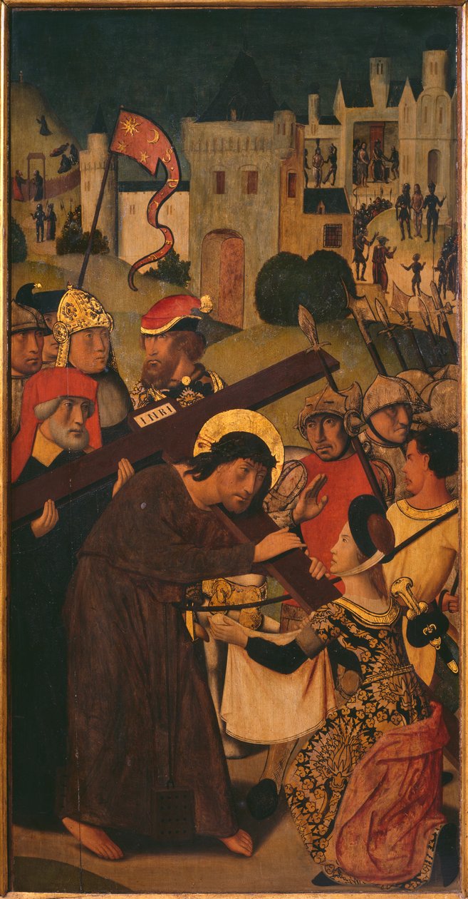 Triptyque de la Passion, le Portement de Croix (panneau gauche) - Master of St. Godelieve Legend