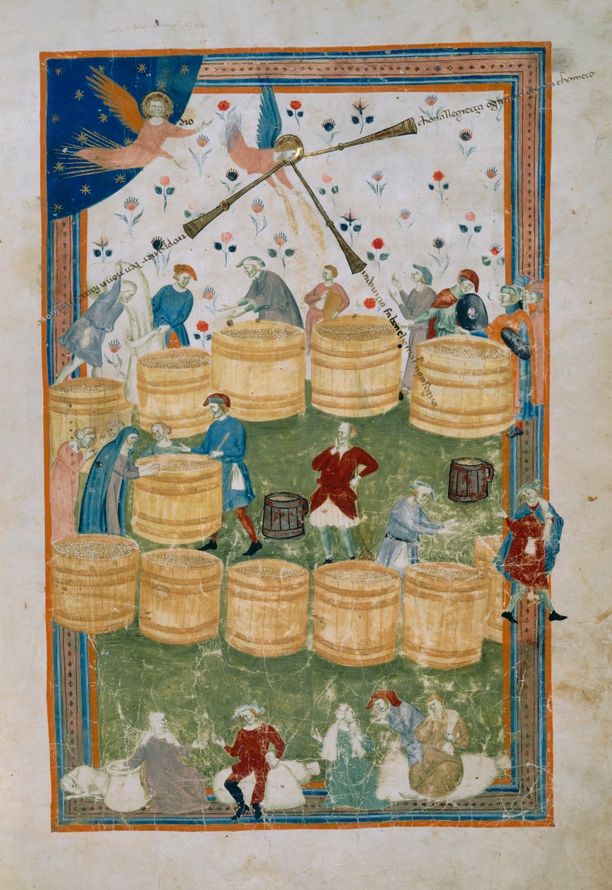 Marché aux grains à Florence (Codice Tempi 3, c. 7), du Codex Biadaiolo - Master of the Biadaiolo Codex Master of the Biadaiolo Codex