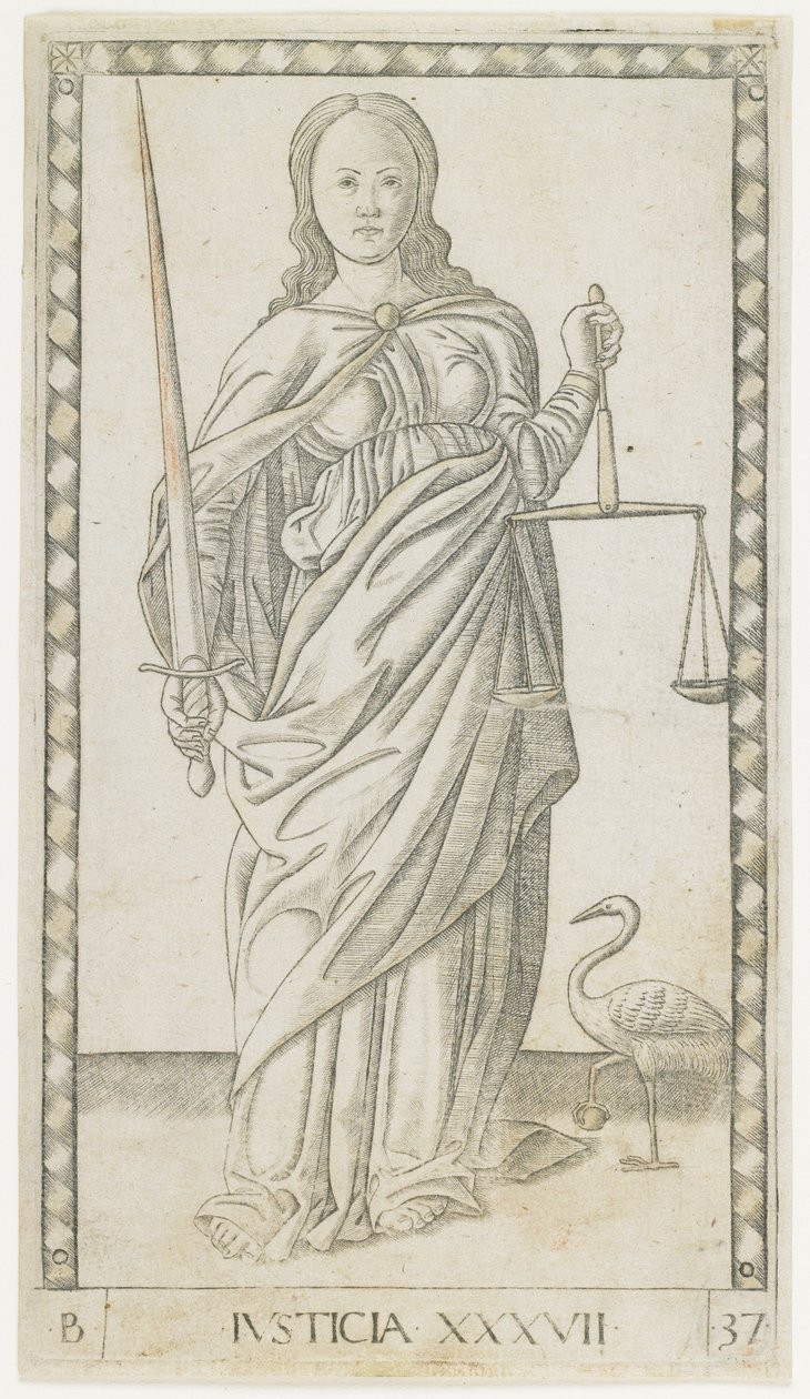 Justice, c.1465 - Master of the E Series Tarocchi Master of the E Series Tarocchi