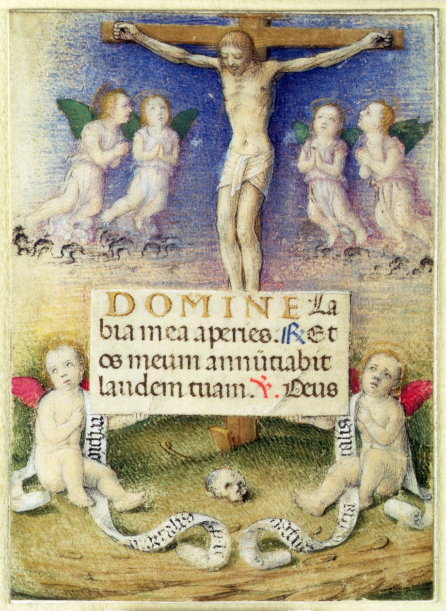 Christ en croix avec des anges - Master of the della Rovere Missals Master of the della Rovere Missals