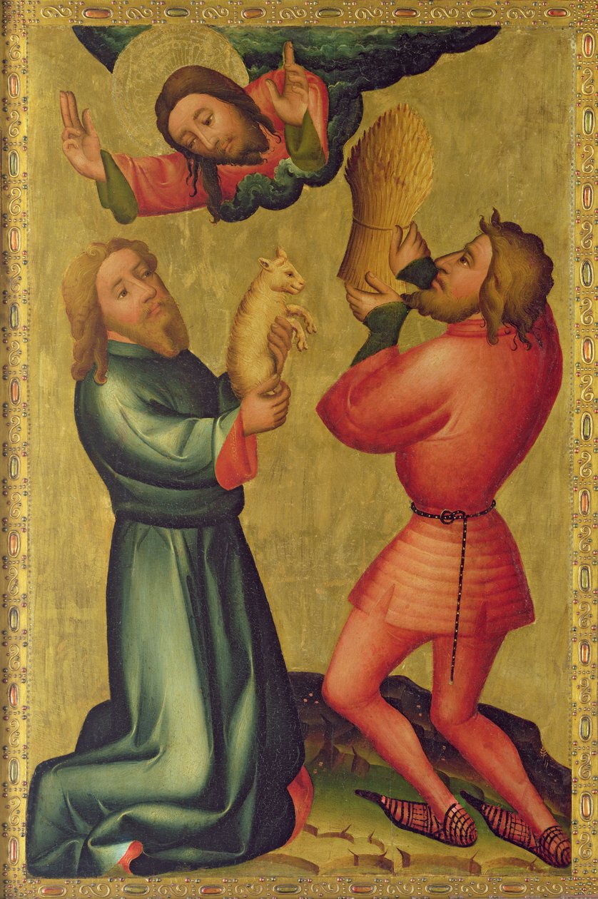 Les Offrandes de Caïn et Abel du Grand Autel de Saint-Pierre à Hambourg, Le Retable de Grabow, 1383 - Master Bertram of Minden